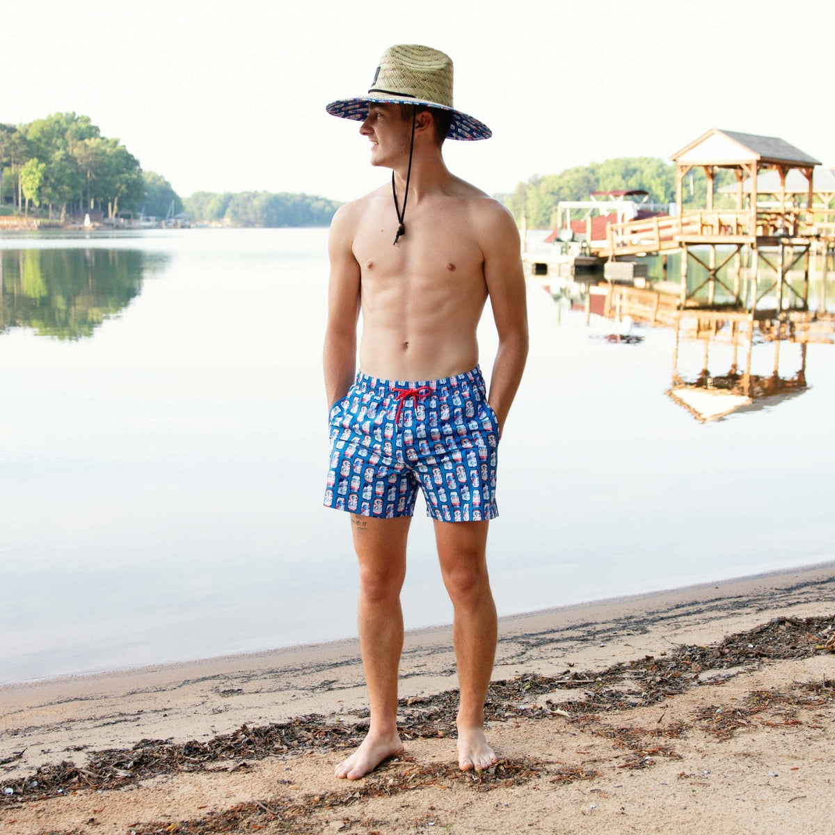 Beer Me - Soft Mesh Swim Trunks - Old South Apparel