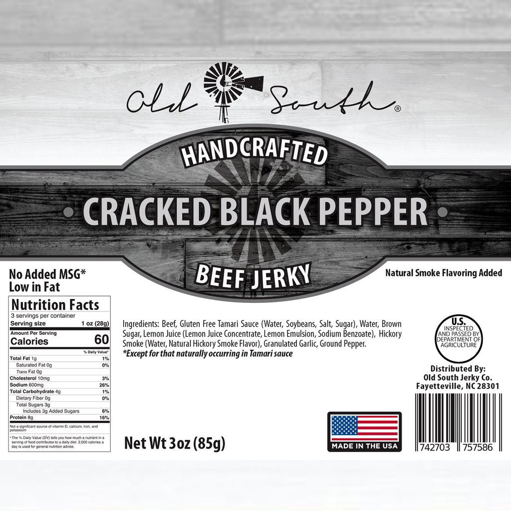 Cracked Black Pepper - Beef Jerky - Old South Apparel