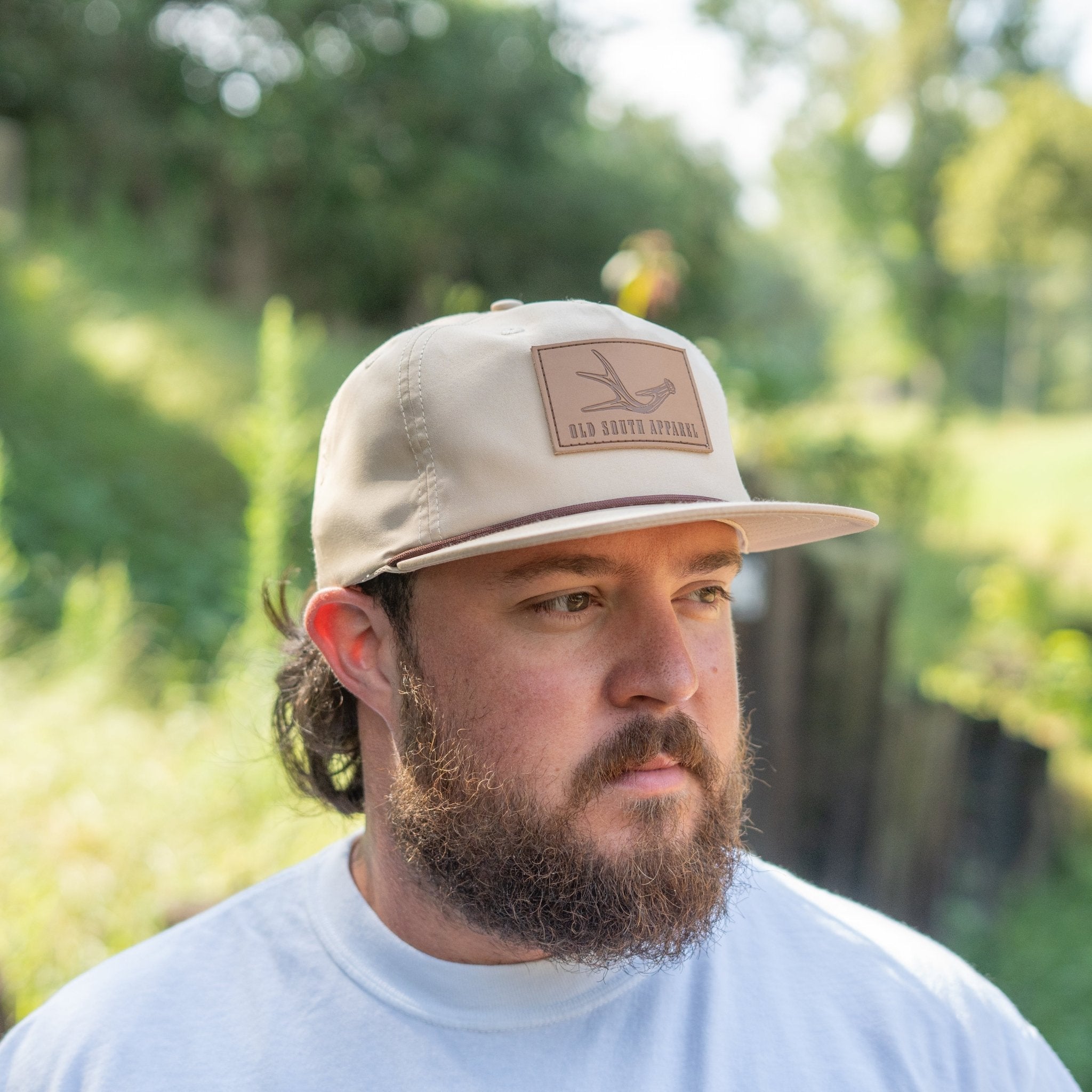 Single Antler Leather Patch - Trucker Hat - Old South Apparel