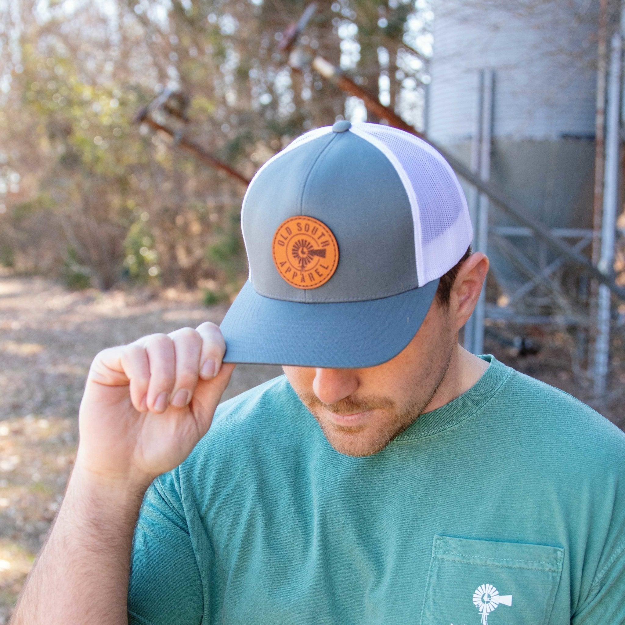 Windmill Leather Patch - Trucker Hat - Old South Apparel