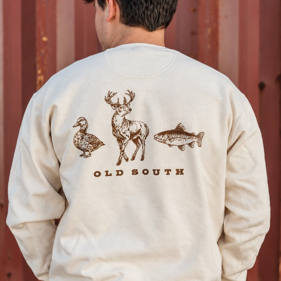 Sportsman Triple - Crewneck Sweatshirt - Ivory