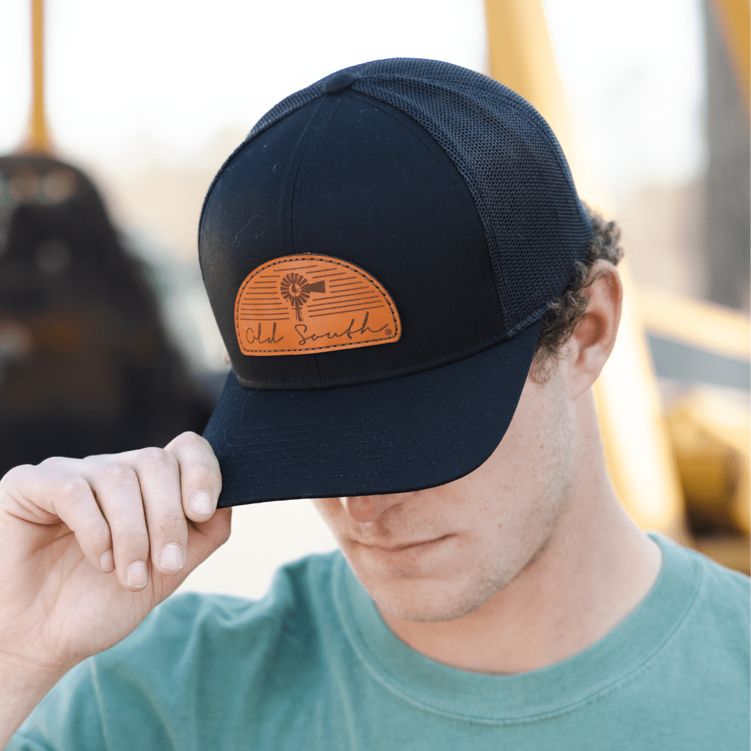 Arch Leather Patch - Trucker Hat - Old South Apparel