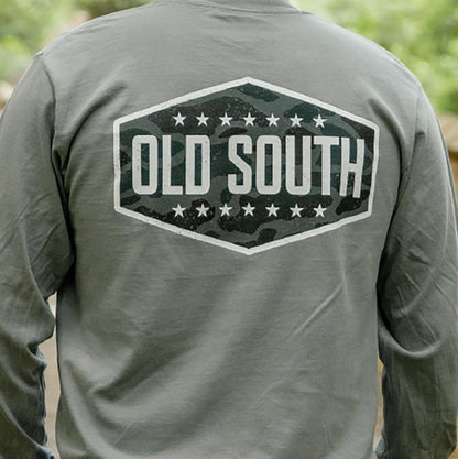 Blackout Camo Logo - Long Sleeve - Old South Apparel