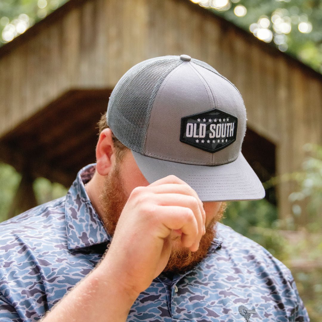 Blackout Camo Logo - Trucker Hat - Old South Apparel