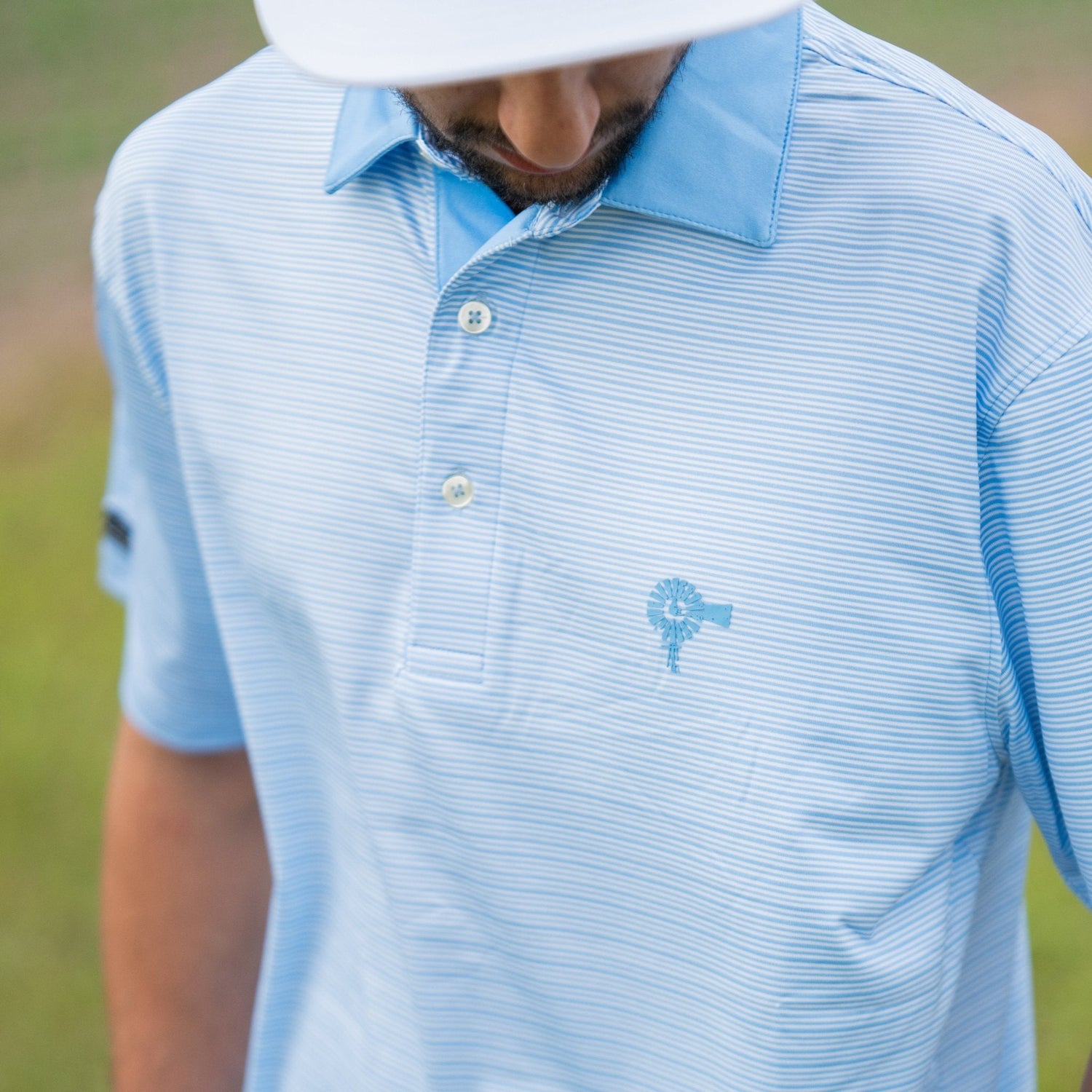 Blue Sky Stripe - Performance Polo - Old South Apparel