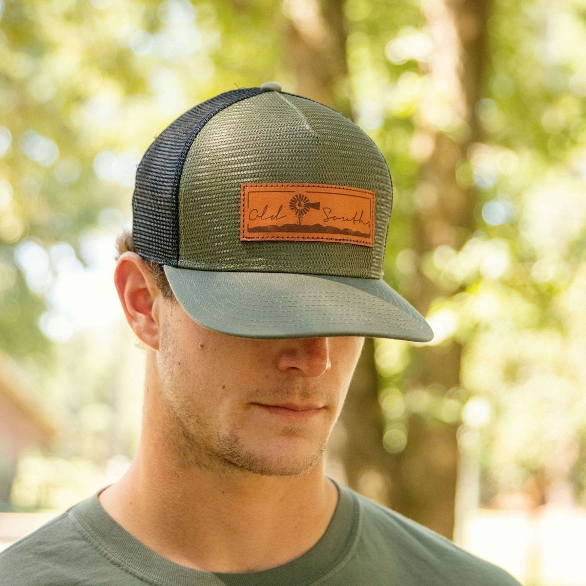 Landscape Leather Patch - Trucker Hat - Old South Apparel
