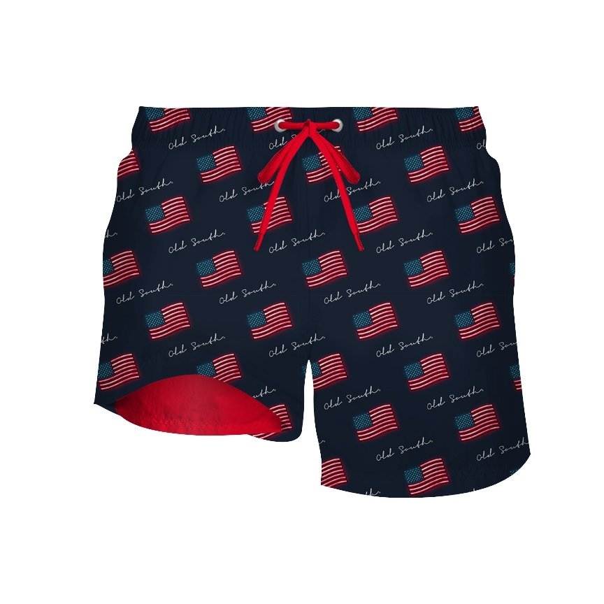 American Flag - Lined Swim Trunks