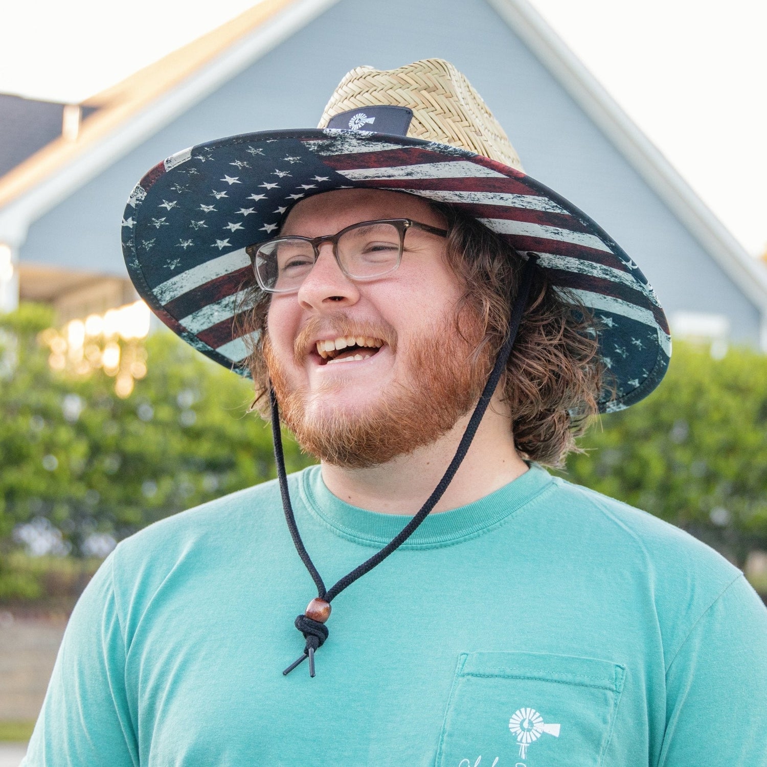 American Flag - Straw Hat
