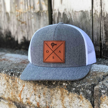 OldSouthApparel_Cross Leather Patch - Trucker Hat