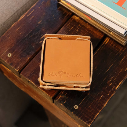 OldSouthApparel_Leather Coaster Set (6-Pack)