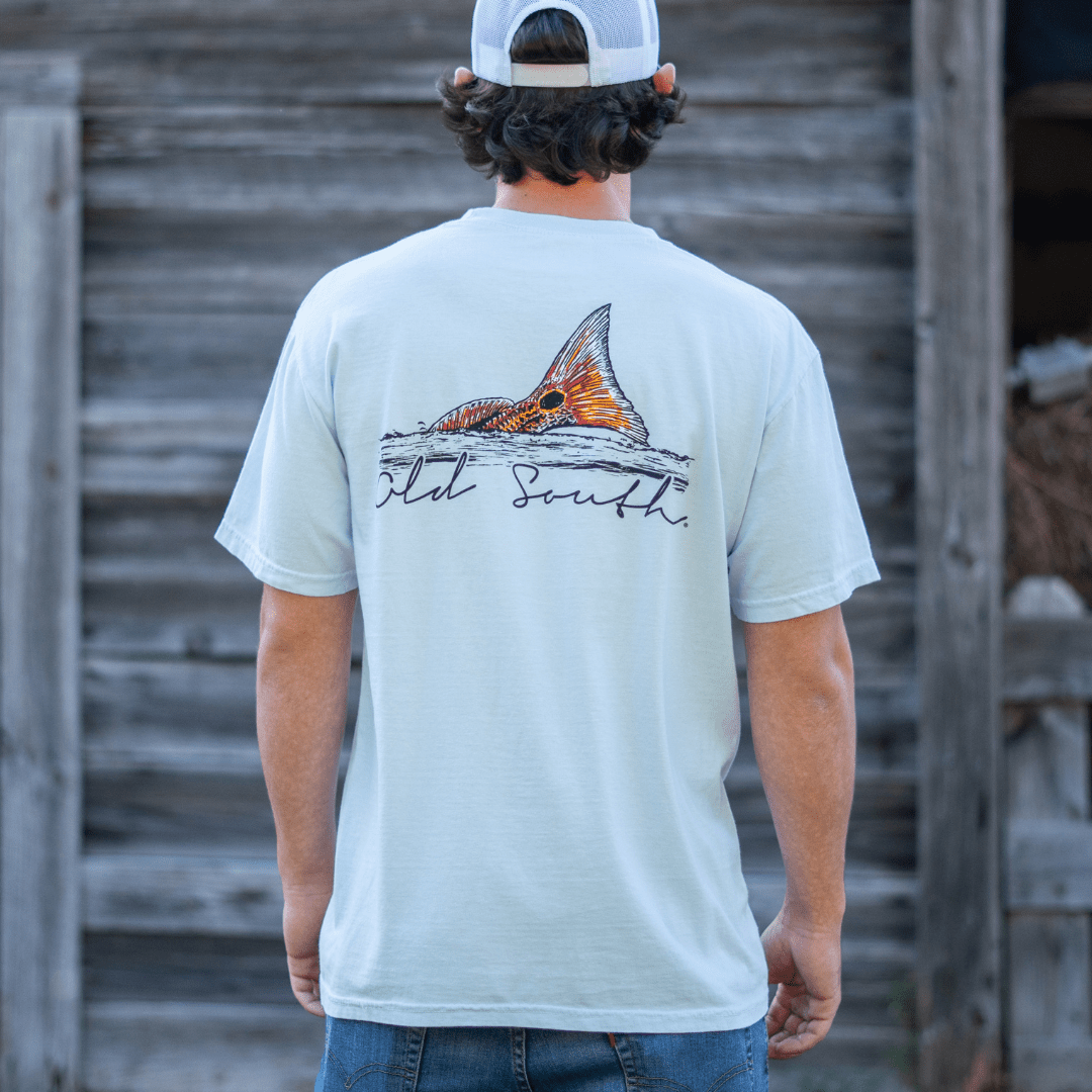 OldSouthApparel_Red Fish Fin - Short Sleeve