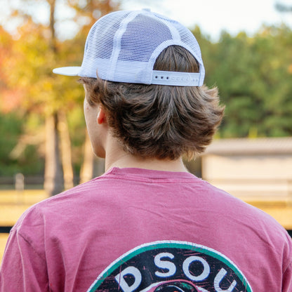 Signature Leather Patch Whiteout - Trucker Hat - Old South Apparel