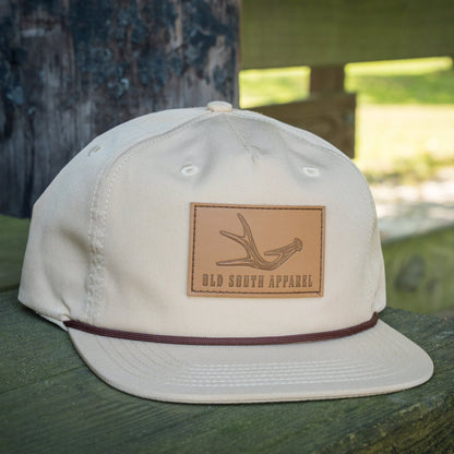 Single Antler Leather Patch - Trucker Hat - Old South Apparel