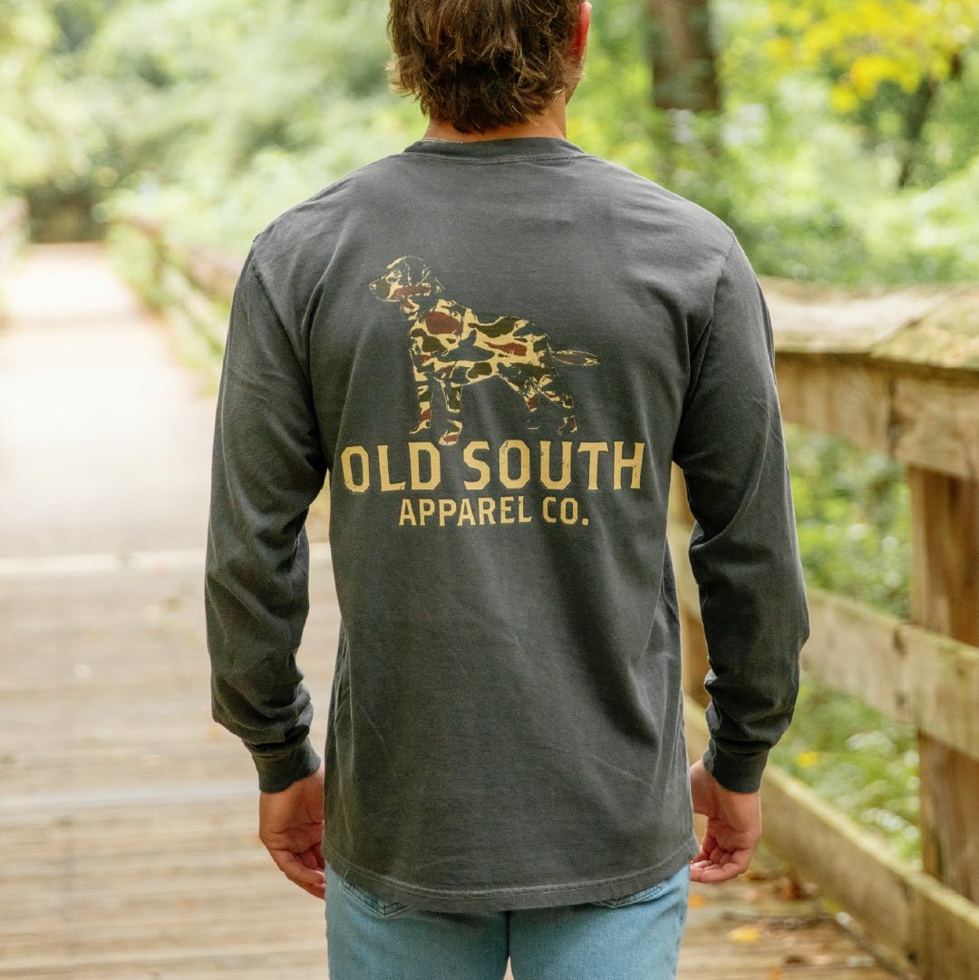 Thicket Camo with Dog Outline - Long Sleeve - Old South Apparel