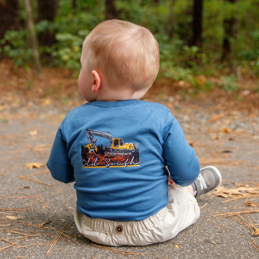Trackhoe - Long Sleeve Onesie - Infant - Old South Apparel
