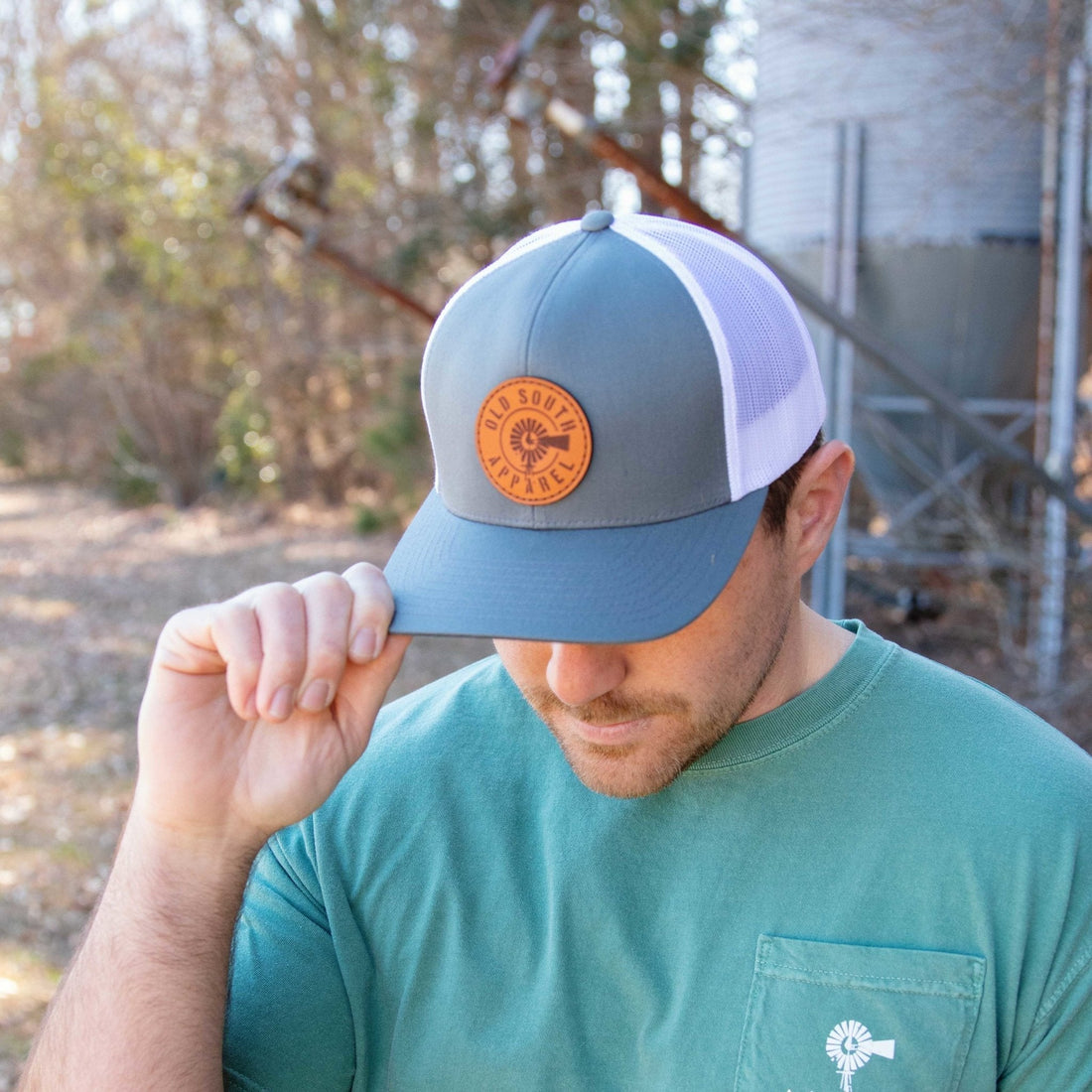 Windmill Leather Patch - Trucker Hat - Old South Apparel