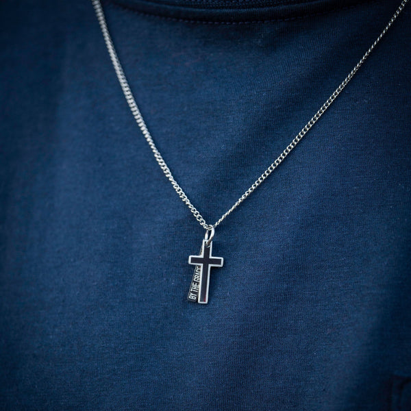 MENS STAINLESS STEEL CROSS NECKLACE - Nelson's Jewelers