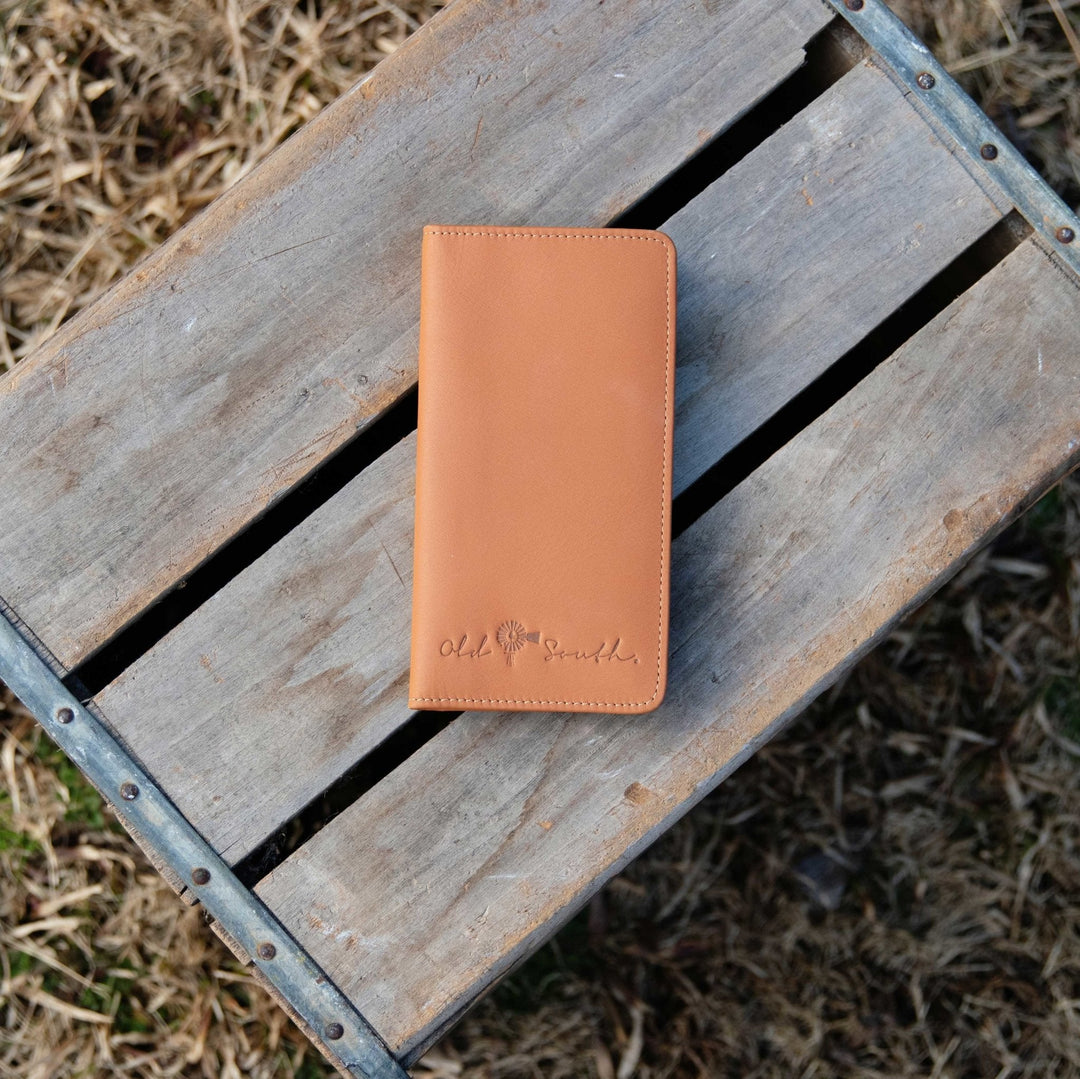 OldSouthApparel_Leather Checkbook Wallet