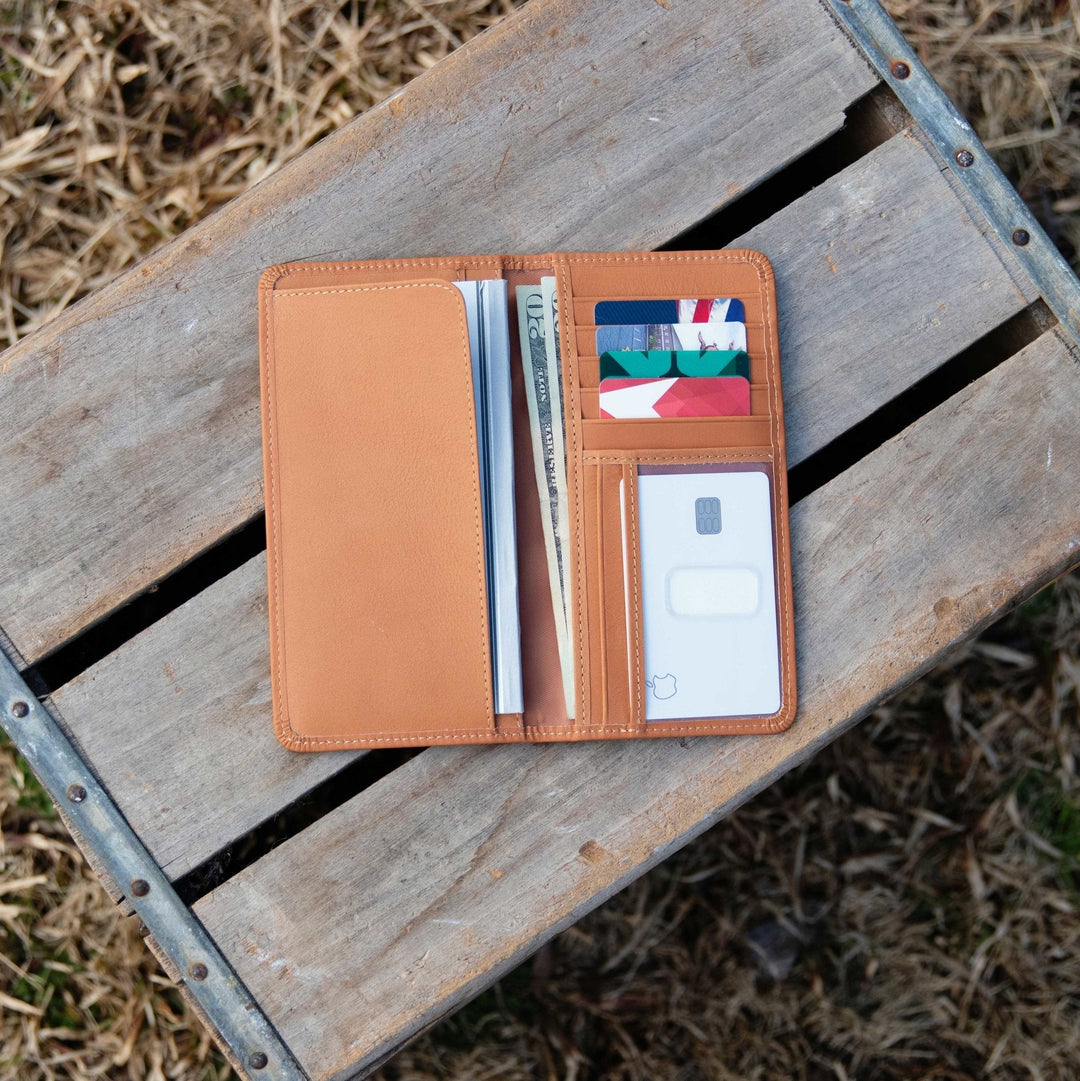 OldSouthApparel_Leather Checkbook Wallet